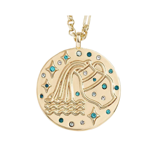 Celestial Zodiac Medallion Necklace - free shipping