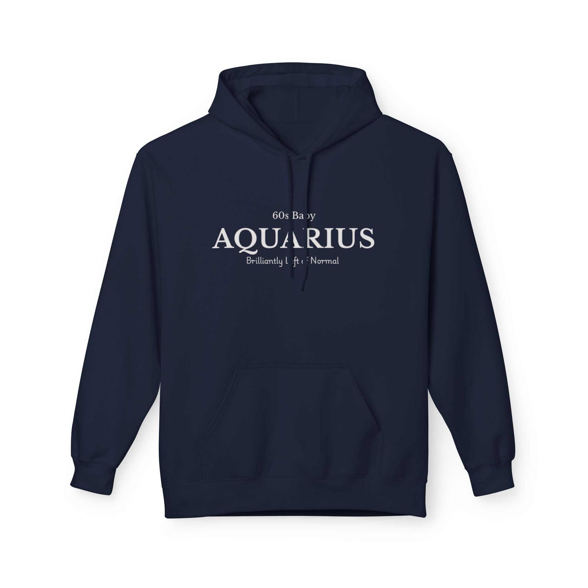 Aquarius 60s Baby Fleece Hoodie Retro Zodiac Sweatshirt | Astrology Gift For Aquarius | Horoscope Hoodie | Aquarius Birthday Gift Idea