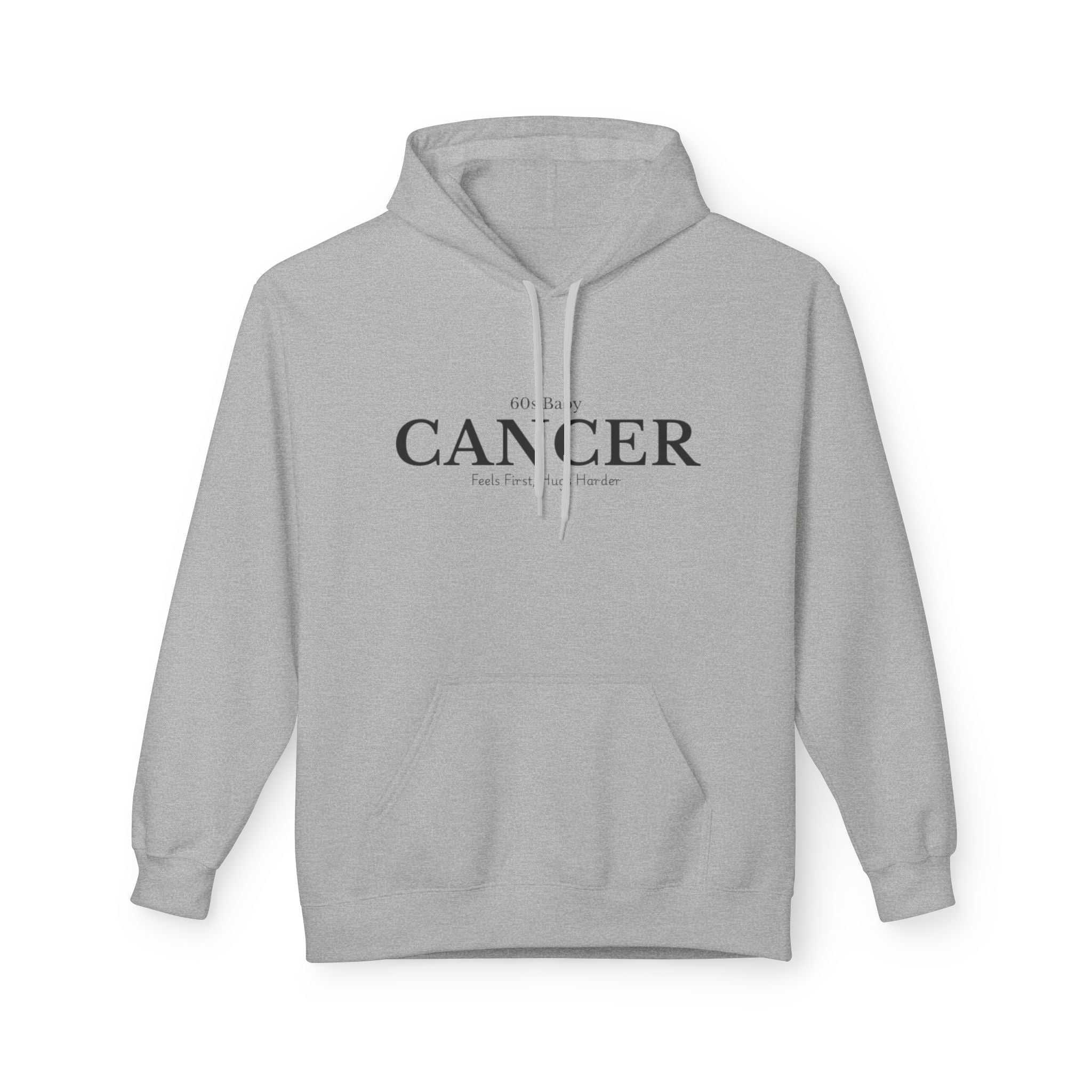 Cancer 60s Zodiac Fleece Hoodie, Cozy Astrology Apparel, Birthday Gift for Cancer, Soft Unisex Sweatshirt, Astrology Lover Hooded Top