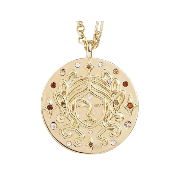Celestial Zodiac Medallion Necklace - free shipping
